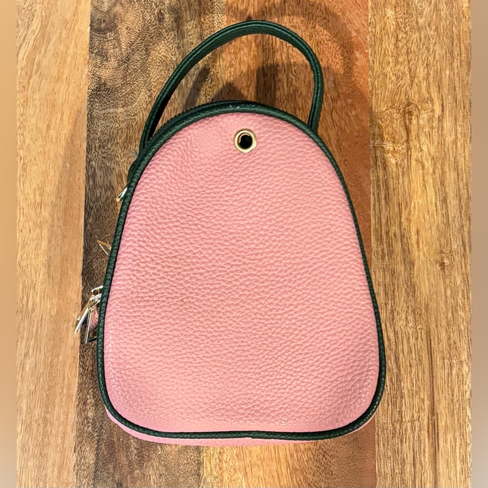 Strapless pink/green jeweled mini backpack bag - Picture 3 of 5